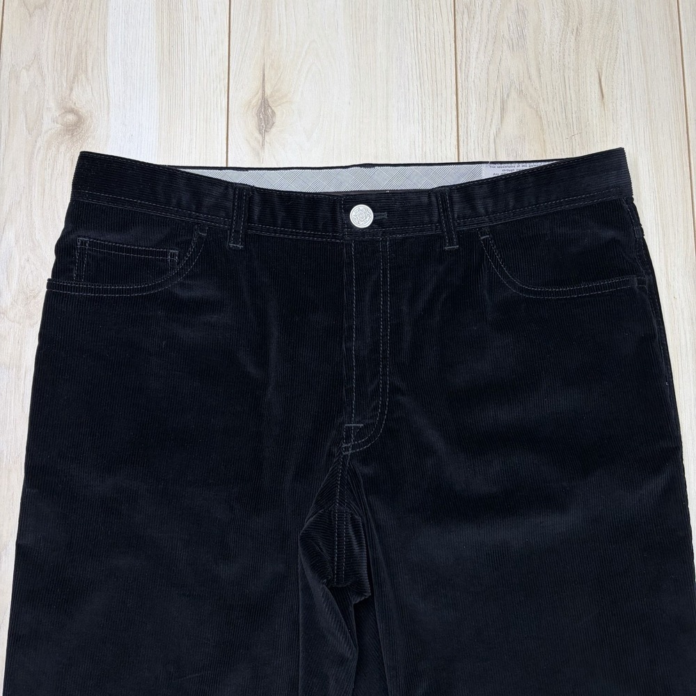 Brioni STELVIO Soft Cotton Luxury Corduroy Black Pants Mens 38x35 Italy - Picture 3 of 16
